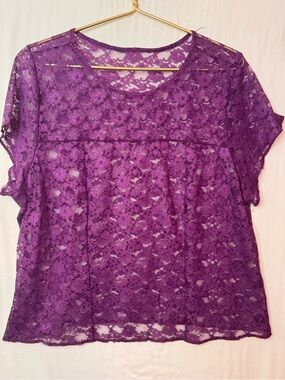 torrid Purple stretch Lace Top
